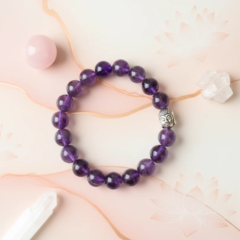 Amethyst AAA Bracelet Meditation & Concentration-(10mm) - Image 4