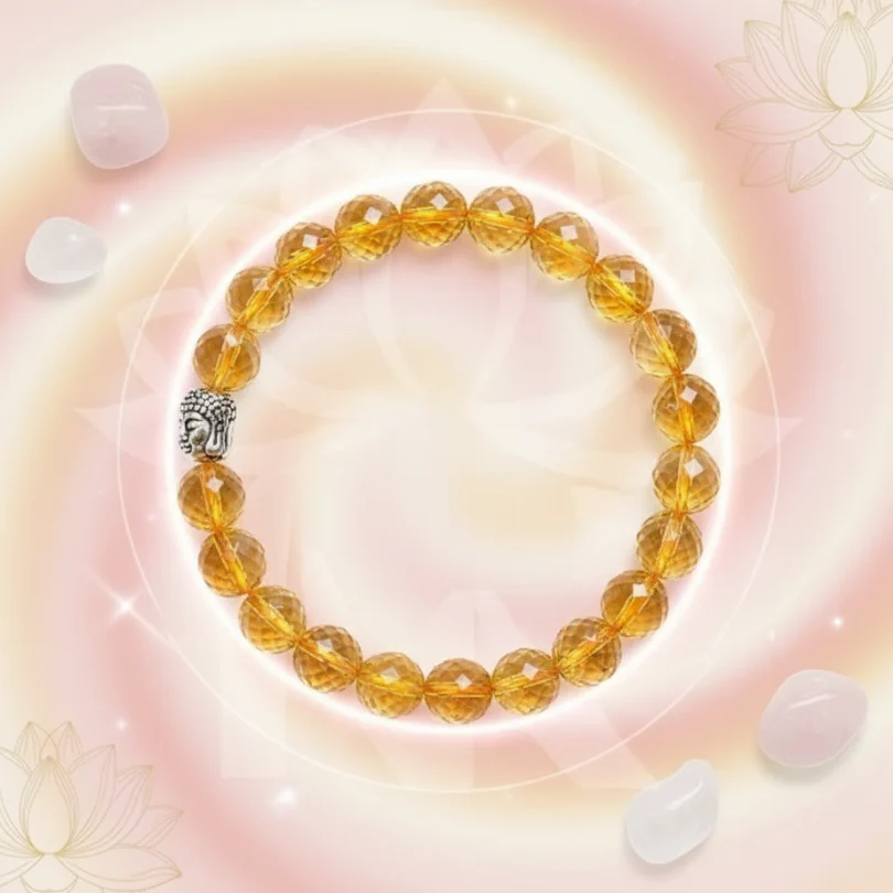 Citrine Bracelet Diamond Cut For Prosperity & Success (10mm) - Image 3