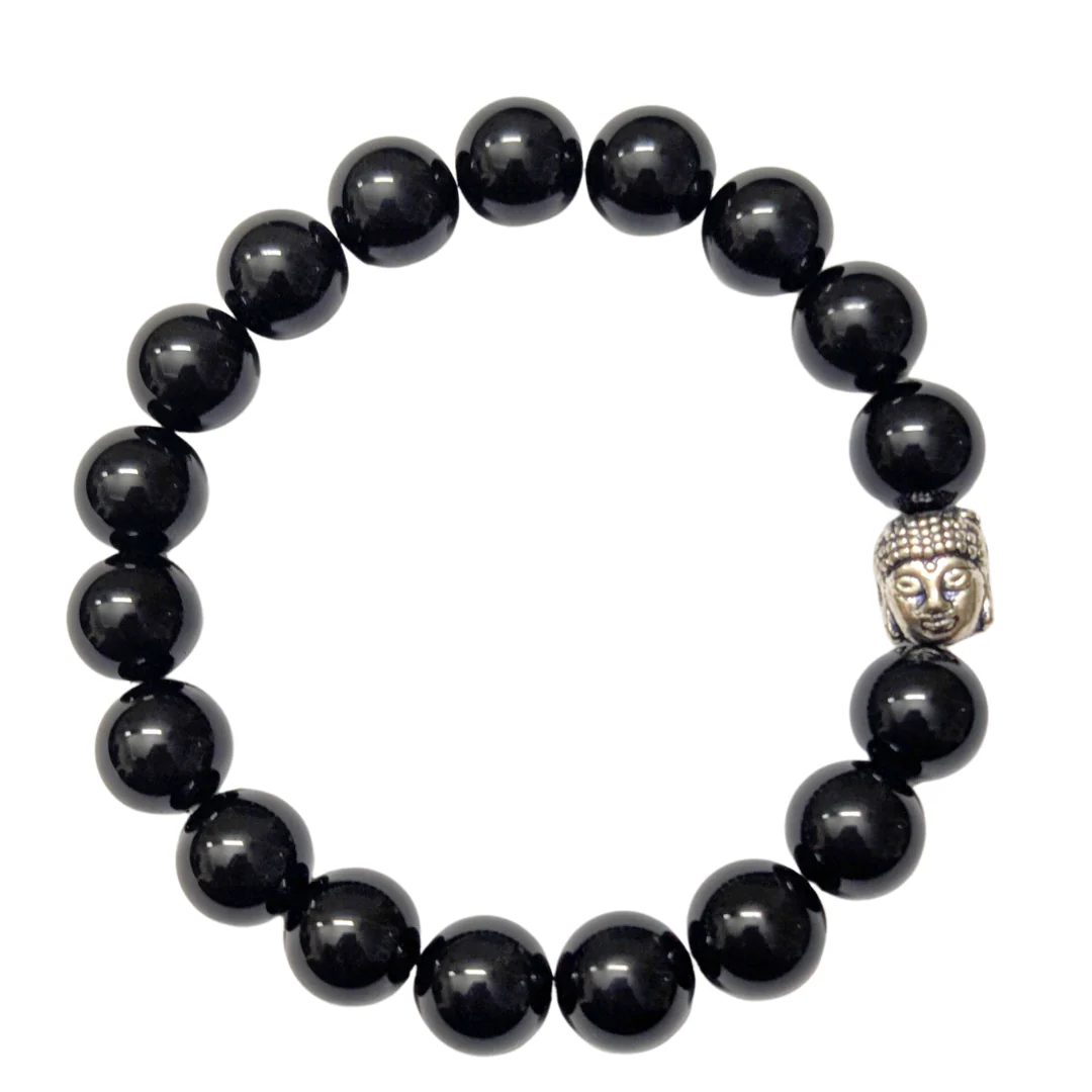 Black Tourmaline Bracelet To Shield Against Negative Vibes-(10mm) - Image 4