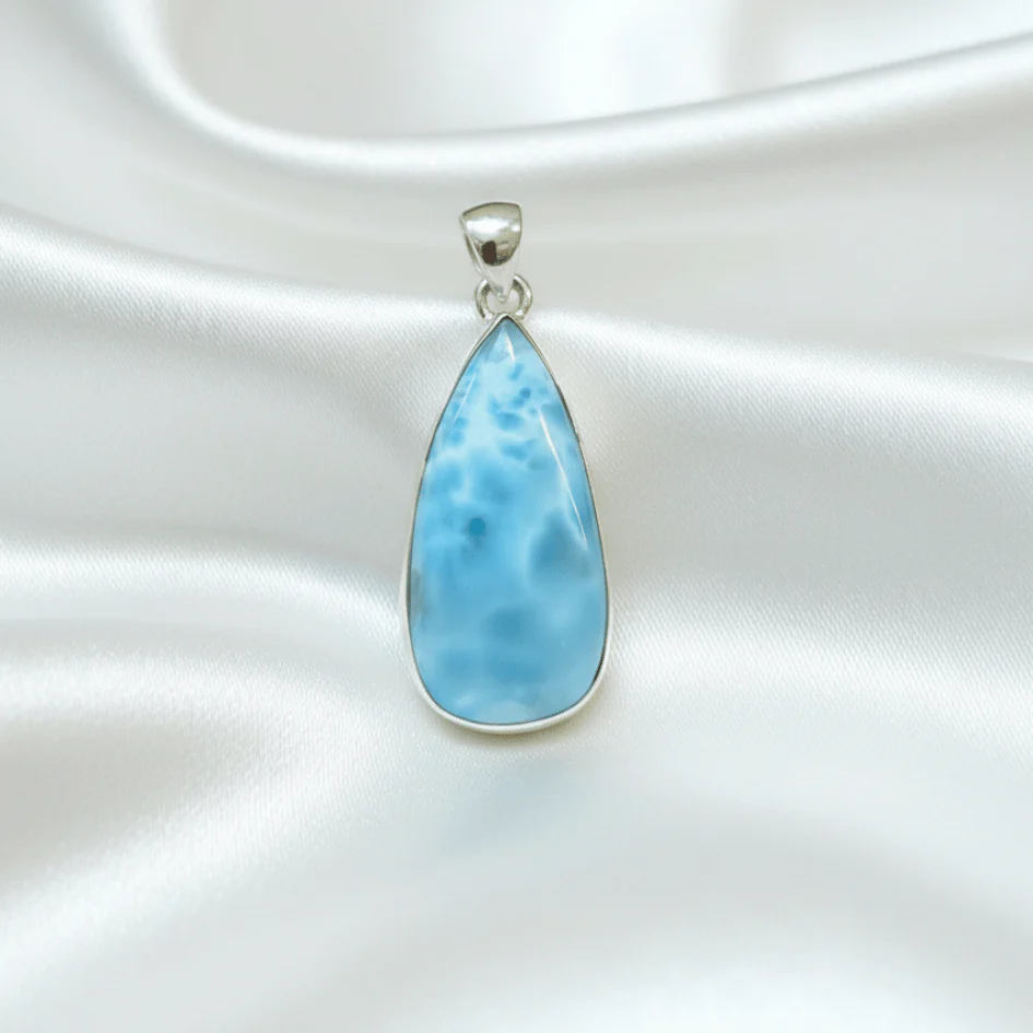 Premium Larimar Pendant in 925 Sterling Silver – AAA Quality • Rare Beauty - Image 3