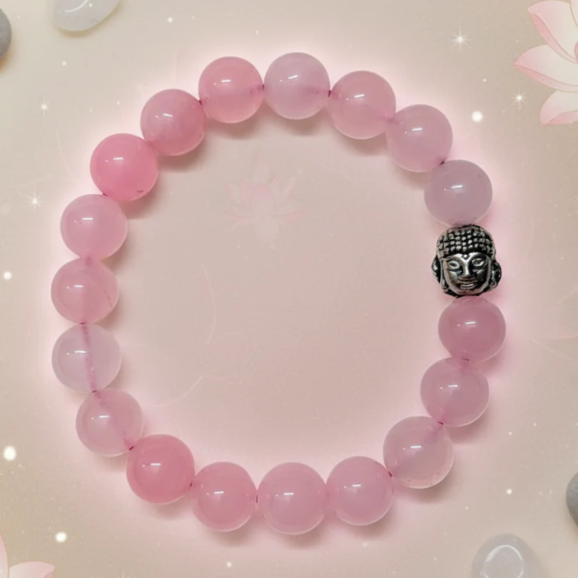 Rose quartz Bracelet For Unconditional Love-(10mm) - Image 3