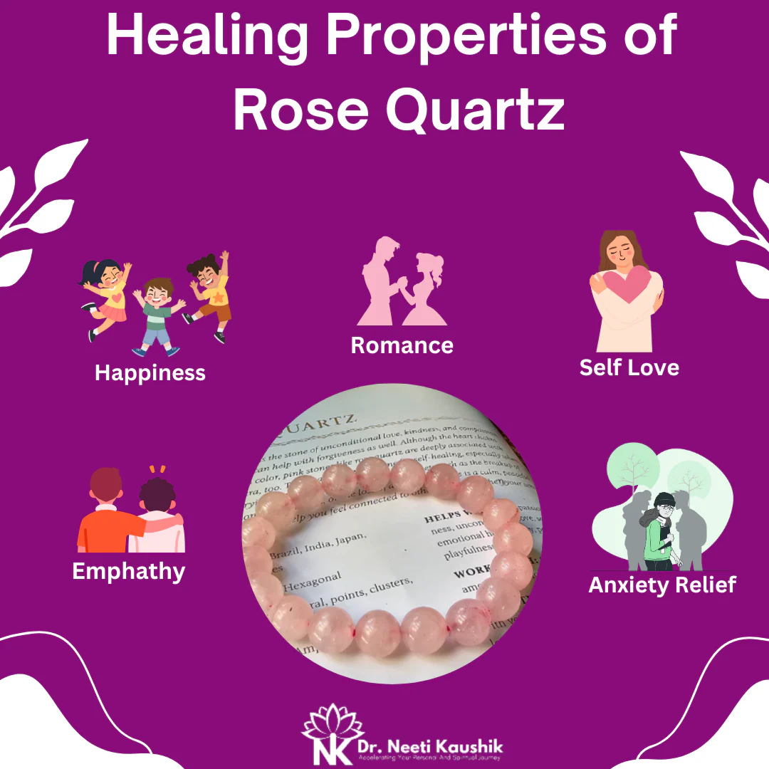 Rose quartz Bracelet For Unconditional Love-(10mm) - Image 4